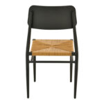 Giardino chair stackable aluminum in black -pe rattan in natural shade 45x56x82cm - Image 6