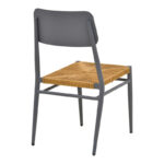 Giardino chair stackable aluminum in anthracite -pe rattan in natural shade 45x56x82cm - Image 3