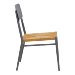 Giardino chair stackable aluminum in anthracite -pe rattan in natural shade 45x56x82cm - Image 4
