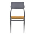 Giardino chair stackable aluminum in anthracite -pe rattan in natural shade 45x56x82cm - Image 5