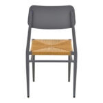 Giardino chair stackable aluminum in anthracite -pe rattan in natural shade 45x56x82cm - Image 6