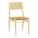 Giardino chair stackable aluminum in beige -pe rattan in natural shade 45x56x82cm