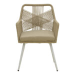 Andros armchair aluminum in white- pe rope in natural shade 56x60x86cm - Image 5