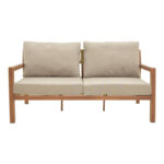 Andasio garden lounge set of 4 pieces, aluminum and rope in natural - cushions in gray shade - Image 4