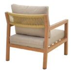 Andasio garden lounge set of 4 pieces, aluminum and rope in natural - cushions in gray shade - Image 6