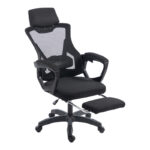 Manager's office chair with footrest Meton mesh black color 48x60x118-128cm - Image 3