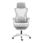Manager's office chair with footrest Meton white - mesh grey 48x60x118-128cm - Слика 6