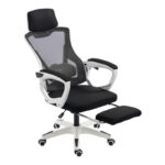 Manager's office chair with footrest Meton white - mesh black 48x60x118-128cm - Слика 3