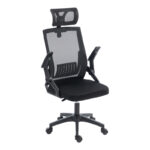 Plymot mesh office chair, black color, 48x58x112-122cm - Image 3