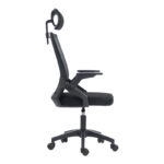 Plymot mesh office chair, black color, 48x58x112-122cm - Image 4