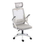 Plymot office chair white-mesh grey 48x58x112-122cm - Слика 3