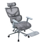 Vigo mesh executive office chair, grey color, 52x70x118-124cm - Image 3