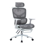 Vigo white executive office chair, mesh grey 52x70x118-124cm