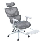 Vigo white executive office chair, mesh grey 52x70x118-124cm - Image 3
