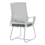 Palma white visitor chair mesh grey 46x52x94cm - Image 2