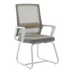 Palma white visitor chair mesh grey 46x52x94cm