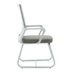 Palma white visitor chair mesh grey 46x52x94cm - Image 3