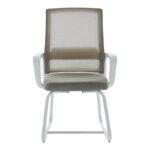 Palma white visitor chair mesh grey 46x52x94cm - Image 4