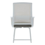Palma white visitor chair mesh grey 46x52x94cm - Image 5