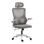 Director's office chair Mainz white - mesh grey 50x60x112-122cm