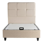 Semi-Double bed Punto with storage space cream velvet 120x200cm - Слика 4