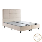Double bed Punto with storage space cream velvet 160x200cm - Слика 2