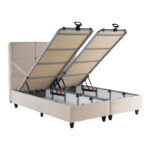 Double bed Punto with storage space cream velvet 160x200cm - Слика 3