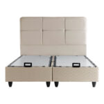 Double bed Punto with storage space cream velvet 160x200cm - Слика 4