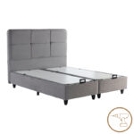 Double bed Punto with storage space grye velvet 160x200cm - Слика 2