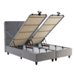 Double bed Punto with storage space grye velvet 160x200cm - Слика 3