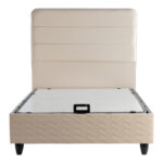 Semi-Double bed Linteda with storage space cream velvet 120x200cm - Слика 4
