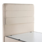 Semi-Double bed Linteda with storage space cream velvet 120x200cm - Слика 5