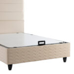 Semi-Double bed Linteda with storage space cream velvet 120x200cm - Слика 6
