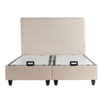 Double bed Linteda with storage space cream velvet 160x200cm - Слика 4