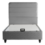 Semi-Double bed Linteda with storage space anthracite velvet 120x200cm - Image 4