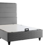 Semi-Double bed Linteda with storage space anthracite velvet 120x200cm - Image 6