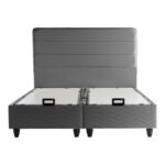 Double bed Linteda with storage space anthracite velvet 160x200cm - Слика 4
