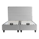 Double bed Linteda with storage space grye velvet 160x200cm - Слика 4
