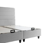 Double bed Linteda with storage space grye velvet 160x200cm - Слика 6