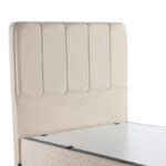 Semi-Double bed Lunda with storage space cream velvet 120x200cm - Слика 5