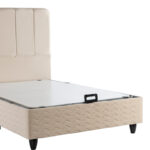 Semi-Double bed Lunda with storage space cream velvet 120x200cm - Слика 6