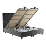 Double bed Lunda with storage space anthracite velvet 160x200cm - Слика 3