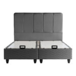 Double bed Lunda with storage space anthracite velvet 160x200cm - Слика 4