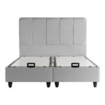 Double bed Lunda with storage space grye velvet 160x200cm - Слика 4