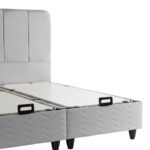 Double bed Lunda with storage space grye velvet 160x200cm - Слика 6