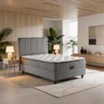 Single bed Lunda with storage space anthracite velvet 90x200cm