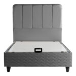 Single bed Lunda with storage space anthracite velvet 90x200cm - Image 4