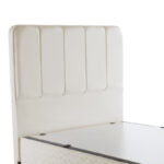 Single bed Lunda with storage space cream velvet 90x200cm - Image 5