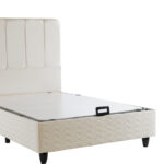 Single bed Lunda with storage space cream velvet 90x200cm - Image 6