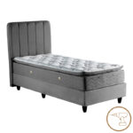 Single bed Lunda anthracite velvet 90x200cm - Image 2